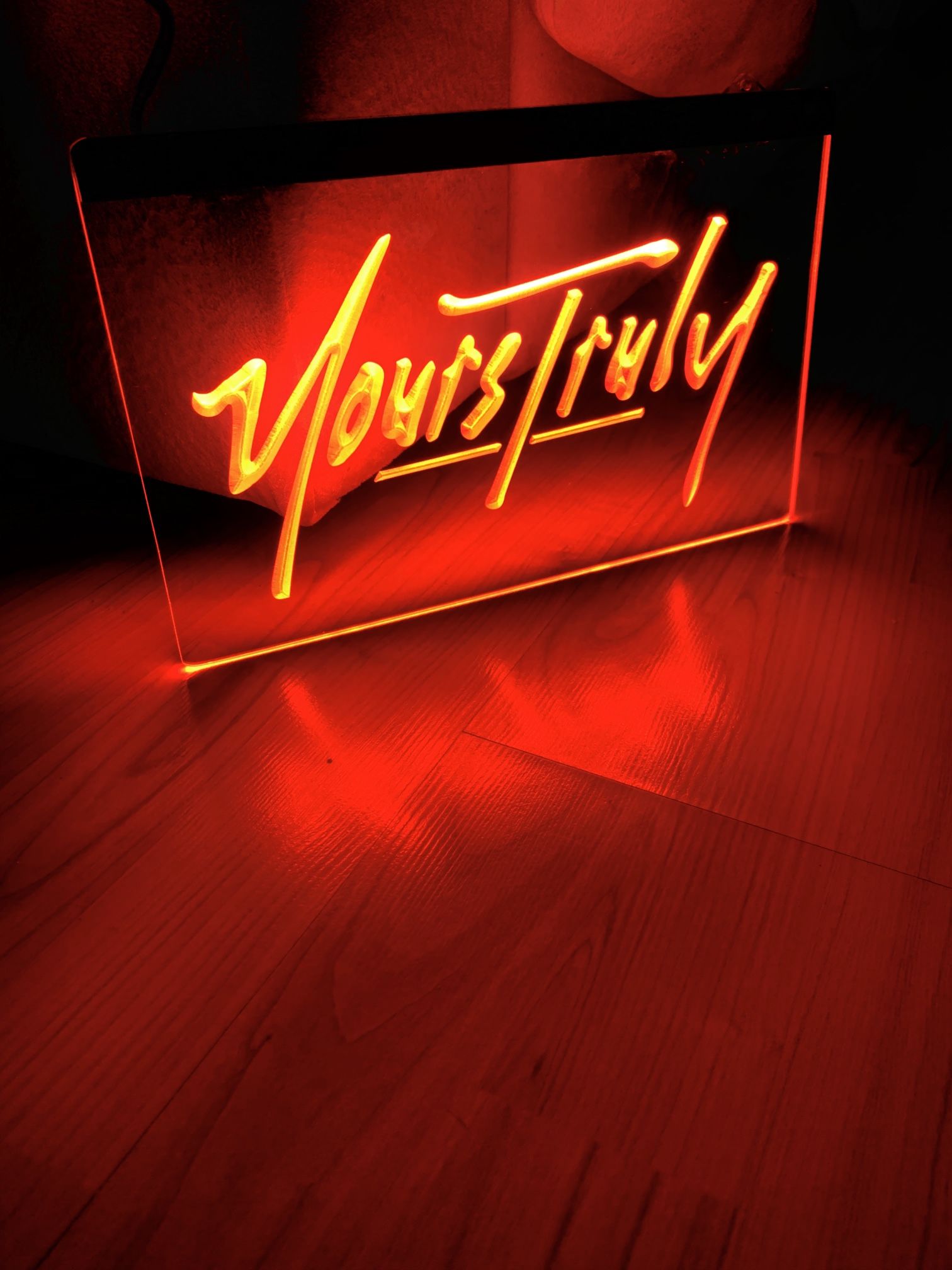 YOURS TRULY LED NEON RED LIGHT SIGN 8x12