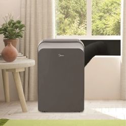 Midea 8,000 BTU Portable Air Conditioner, Fan, Cool, Comfortsense Remote, Wi-Fi Alexa, Gray