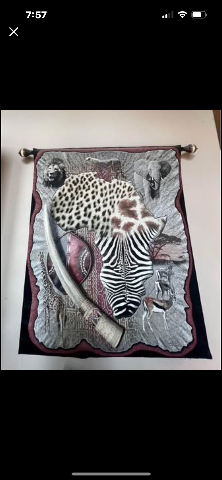 Safari Africa ~ Large size & Thick and Heavy Fancy-lined Tapestry.