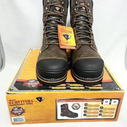  Pro Series Mens Dozier Waterproof 8" Steel Toe Work Boots Sz 13