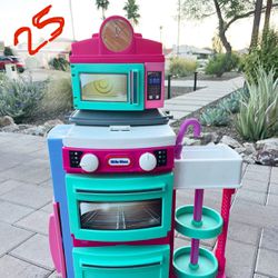 Baby 1-3yr Old Play Kitchen With Stove, Oven, Refrigerator, Microwave,  And Sink
