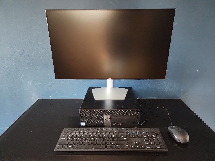 Dell OptiPlex 5060 Desktop Computer Set i7 8th Gen 256GB/16GB Win 11 Pro with Dell 27" 4K Monitor and Dell Wired Keyboard and Mouse