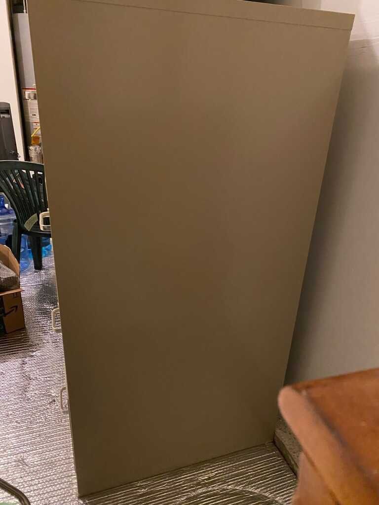 Putty / Beige Almond Metal Vertical 4-Drawer Letter-Size Locking File Cabinet W/ Key and Folders