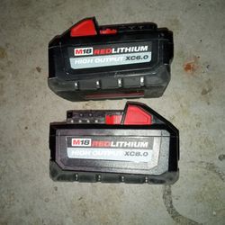 Milwaukee M18 6.0 and 8.0 Batteries Both For 125.00