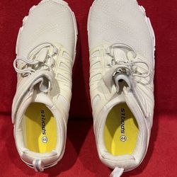 Sports White Drawstring Velcro Barefoot Sneaker Shoe Size 10 (44)