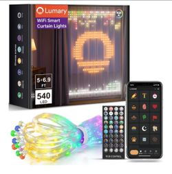 Lumary Smart Curtain Lights 6.9 x 5 FT, 540 LEDs, DIY Pattern, Timer, IP65