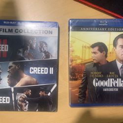 **Brand New Sealed **. Creed Blu Ray Complete Collection & Goodfellas Anniversary Edition Blu Ray