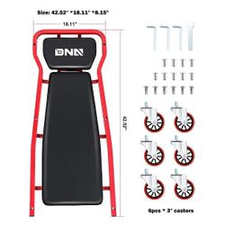 Rolling Car Creeper with 3-leveL Adjustable Headrest 6 Casters Red