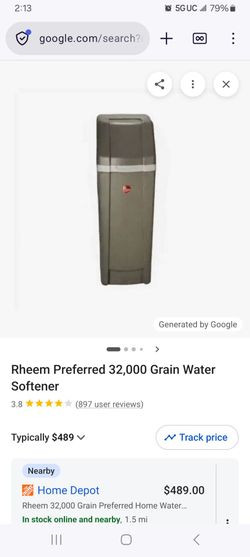 Rheem Preferred 32,000 Grain Water Softener