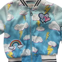 little Girls Don't steal my thunder theme rhinestone bomber jacket 
