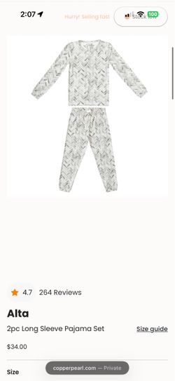 Copper Pearl Alta 2pc Long Sleeve Pajama Set