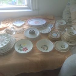 Vintage China Plates, Silver Plates,& Vintage Lamps 