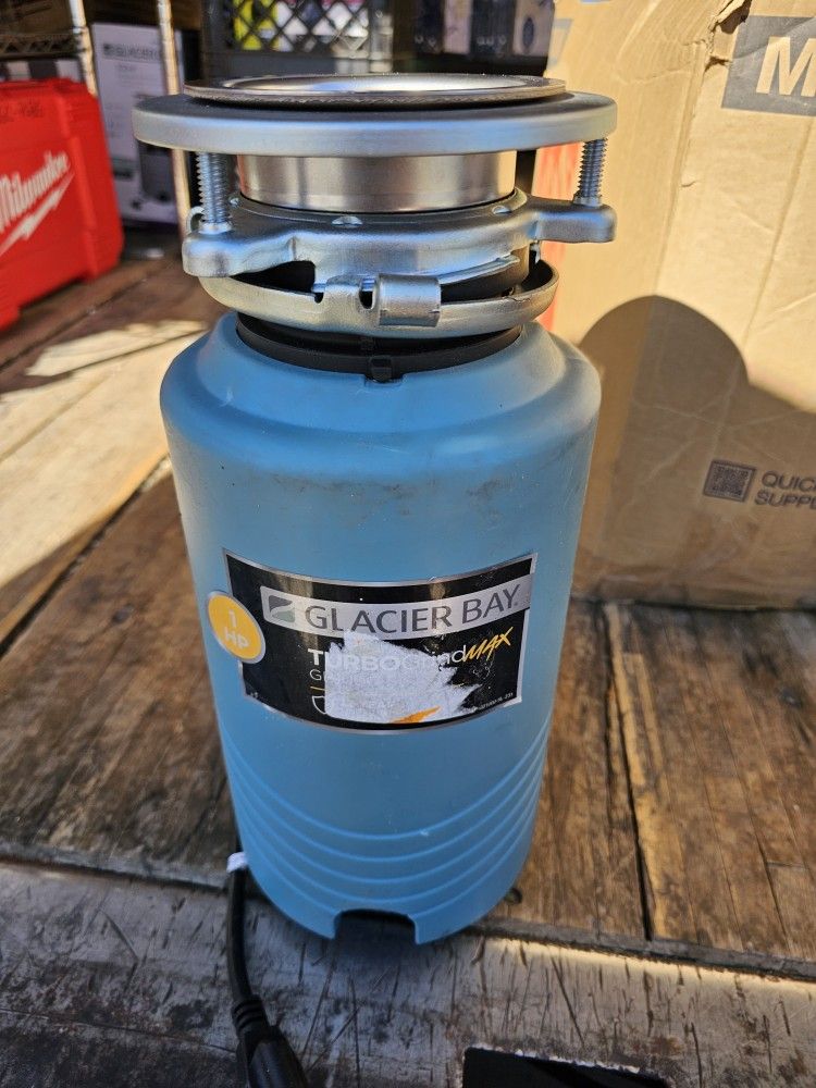 New Glacier Bay
TurboGrind Max 1 hp. Continuous Feed Garbage Disposal with Power Cord. Retails $195 With Taxes!!