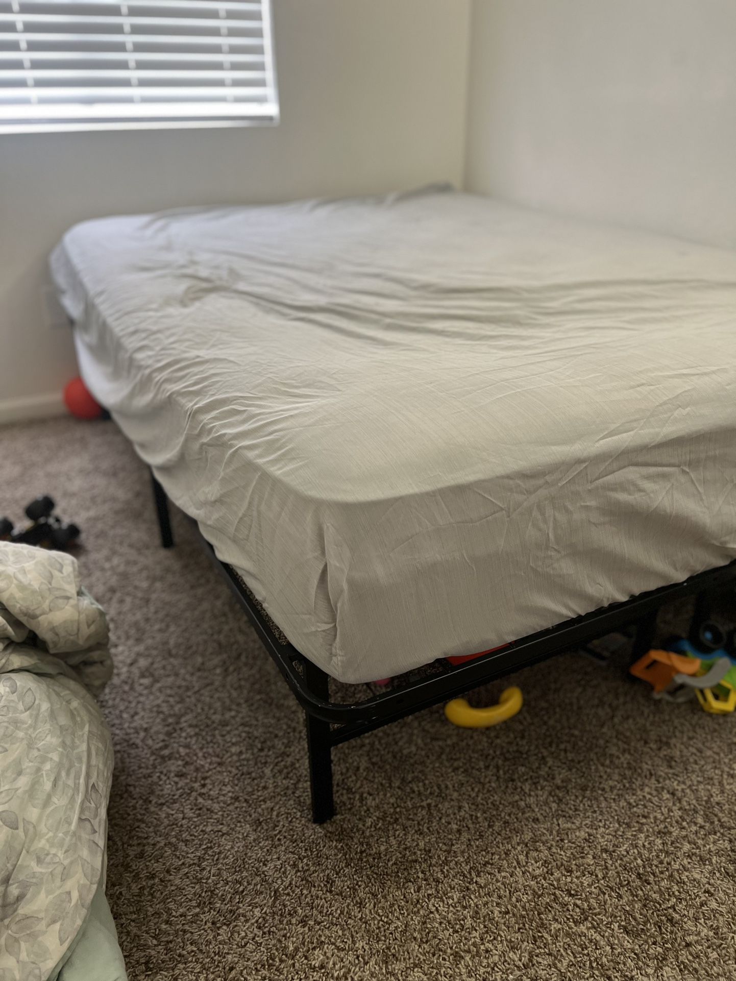 Queen Mattress And Metal Frame 