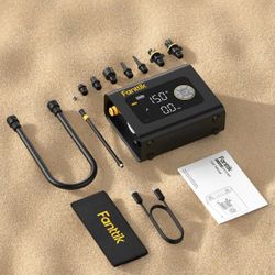 Fanttik X9 Cross 4X Portable Tire Inflator, Paddle Board Pump | Max 75PSI with Auto-Off, Deflation | Air Pump with Light and Power Bank | Fastlink for