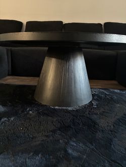 Round Black Pedestal Coffee Table