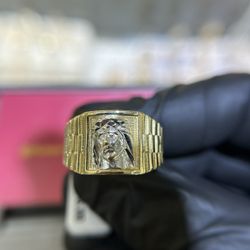 10K GOLD JESUS RING 