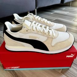 Men's Puma ST Miler Casual Shoes - White Black Gray - Size 11.5