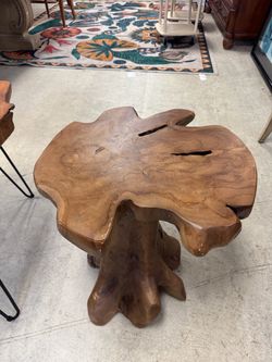 Live Edge Teak Root Side Table