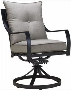 2 Hanover Lavallette Swivel Rocker Patio Dining Chair Gray Cushion NEW