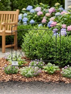 Vigoro Salerno 24 in. H x 24 in. W Metal Garden Fence