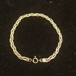 Sterling Silver Triple S Chain Bracelet 7”