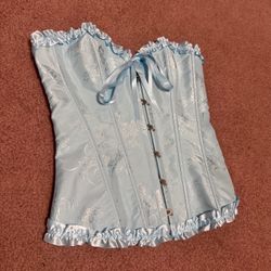 New Medium blue corset renaissance Bridgerton Victorian costume pastel festival