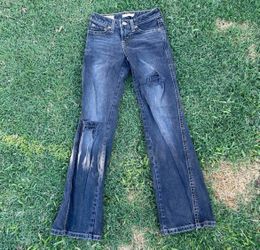 Levi's Dark Wash Distressed Bootcut Jeans