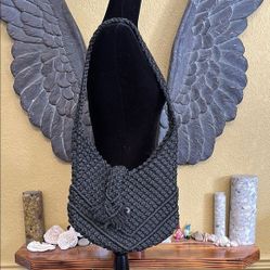 Handcrafted Black Crochet Bag
