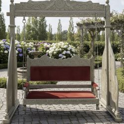 Hand-Carved Wooden Indoor Swing (Jhoola) – Solid Wood