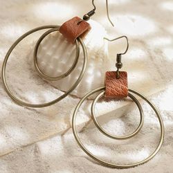 Hoho  earrings  for women  chic vintage  large circle hoop