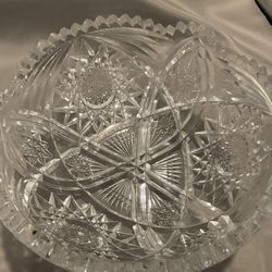 Lead Crystal Cut Vintage Glass Bowl