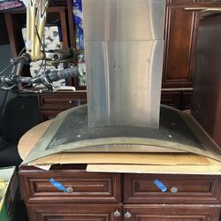 36” Island range hood stainless steel & glass