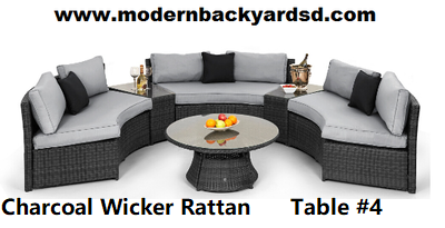 Charcoal Wicker Rattan Tables