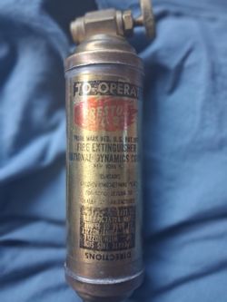 Vintage Presto Brass Fire Extinguisher