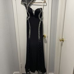 Black With Silver Dress Long