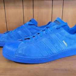 Adidas SUPERSTAR RT Blue Mono Suede ShellToe men Sz 12 sneakers