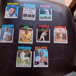 Topps 1986 Baseball Cards Lot Of 9.  See Players Below.  Cash  Porch Pickup Redmond 