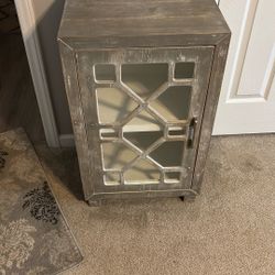 Side Table With Glass Front