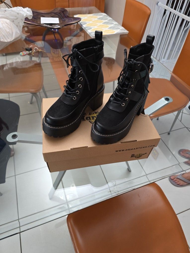 krush women's belted combat lace up ankle boots