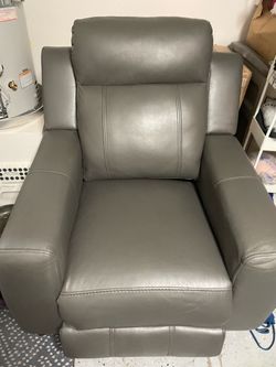 Gray Leather Recliner Chair