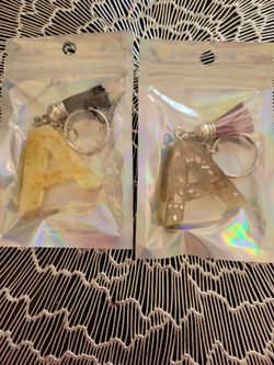 Letter A resin keychains