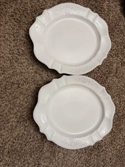 Set of 2 gallery le Provence large white serving platters