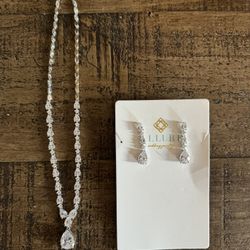 Crystal Formal Necklace And Earring Pair