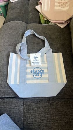 TRADER JOE’S STRIPED MINI CANVAS TOTE BAG
