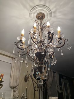 Crystal Chandelier With Matching Wall Sconces