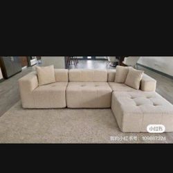 Brand New Modular Sectional Sofa – Cream Boucle 