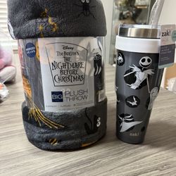 Nightmare Before Christmas Throw And Tumbler