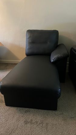 Black Leather Chaise