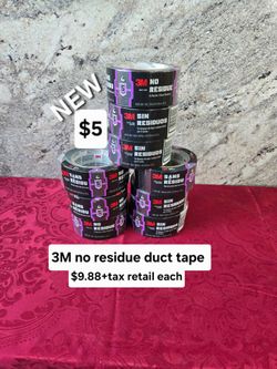 New 3M no residue  duct tape $9.88+tax retail each roll
